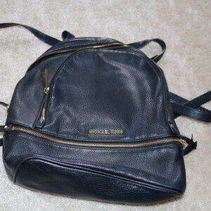 Michael Kors Black Backpack with Gold Accents